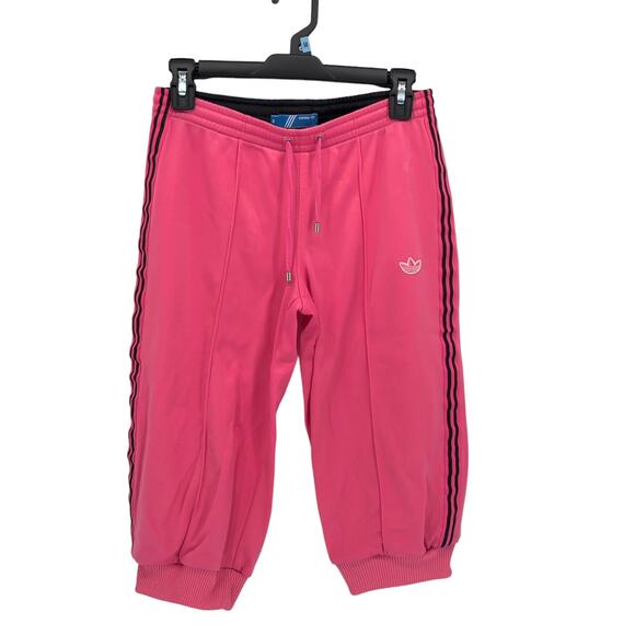 Adidas 3 Stripe Capri Athletic Pants Size M EUR 38 US 8 Pink Sample Y2K Gorpcore - Picture 1 of 7